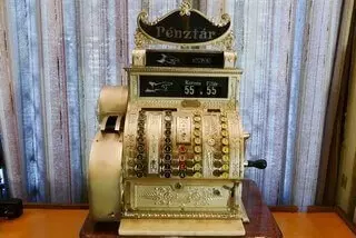 antik National pénztárgép 442-X két soros dísszel